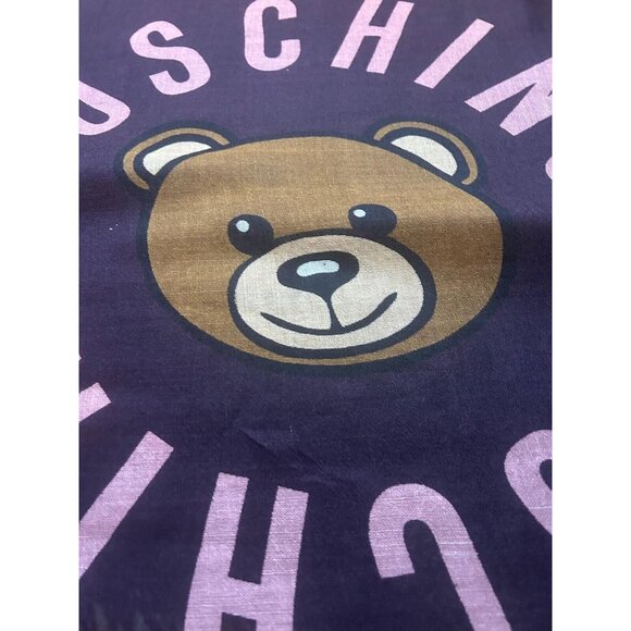 MOSCHINO Brown & Pink Logo Rect Wool Blend Scarf Itlay 71’’-25’’ See Description - Picture 2 of 5